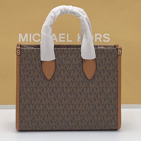HOT DEAL 🔥TODAY Michael Kors Mirella Small Crossbody Tote Bag Brown SIGN… - Picture 7 of 15